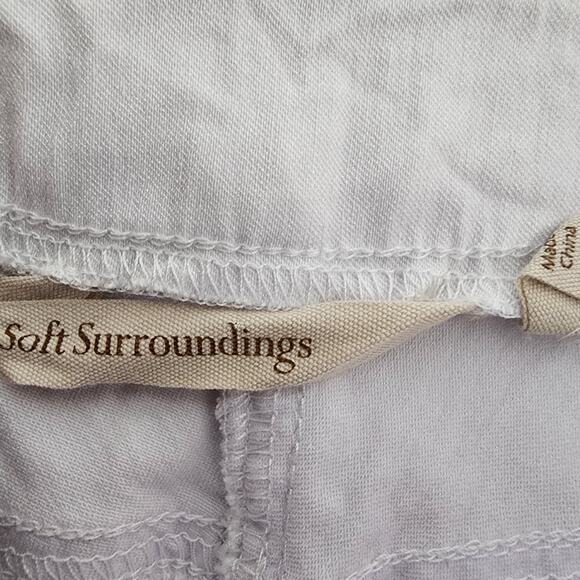 Soft Surroundings Women Short Medium White Pull On Super Stretch Cuffed Chino 6" - Picture 4 of 7